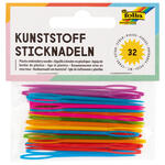 NEU Sticknadeln aus Kunststoff, 32 St�ck, farbig sortiert, 6,5 cm x 1,8 mm