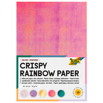 Crispy Regenbogen Papier, Irisierend, 75g/m�, 23x33cm, 10 Blatt in sortierten Farben/Pr�gungen