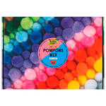 Pompons Mix Jumbo Bunt, 200g, � 1/2/3/4cm, farbig sortiert