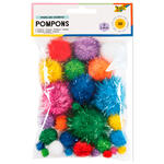 Pompons Sparkling Rainbow, 30 St�ck, sortierte Gr��en & Farben