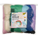 NEU Filzwolle / M�rchenwolle Set Rainbow, 12 Farben sortiert, 350 g