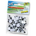 Wackelaugen mit Wimpern, 100 Stk., wei�