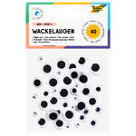 Wackelaugen Mix klein, selbstklebend, 40 St�ck, 5-12mm sortiert