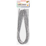Chenilledraht / Pfeifenputzer / Biegepl�sch Metallic 10 Stk. St�rke 9 mm, Silber