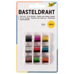 Basteldraht-Set, 9 Spulen � 2 m, farbig sortiert
