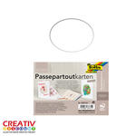 Passepartoutkarten-Set wei�, 10 Stk, oval