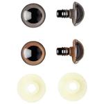 B�renaugen, Kunststoff, 12mm, 2 St�ck, braun