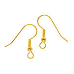 NEU Ohrb�gel mit Kugel, 4 St�ck, 20 mm, goldfarben