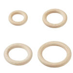 NEU Ringe aus Naturholz ideal f�r Schnullerketten, Kinderspielzeug, Makramee etc.- Verschiedene Ausf�hrungen