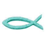 SALE Filzfisch f�r Kommunion / Konfirmation, Gr��e ca. 30 x 13 x 3 mm, t�rkis, Box mit 12 St�ck