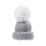 NEU Miniatur-Strick-M�tze, Gr��e ca. 7 cm, hellgrau