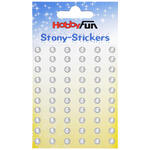 NEU STONY-Sticker rund, kristallfarben - Verschiedene Gr��en