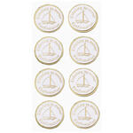 NEU Sticker Einladung Konfirmation, Schiff gold, Beutel mit 8 St�ck
