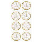 NEU Sticker Einladung Kommunion, Schiff gold, Beutel mit 8 St�ck