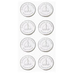 NEU Sticker Einladung Kommunion, Schiff silber, Beutel mit 8 St�ck