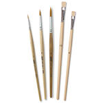 NEU Set Schulmalpinsel, 5 St�ck sortierte Gr��en, flach und rund, Borste & Synthetikhaar