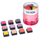 NEU Stempelkissen-Set Mini Sunrise, 3 x 3 cm, auf �l/Wasser-Basis, 10 sortierte Farben
