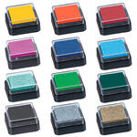 NEU Stempelkissen Mini, 3 x 3 cm, auf �l/Wasser-Basis - Verschiedene Farben