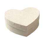 NEU Box Pappe cremefarben, herzf�rmig mit Deckel, 7,5 x 7 x 2,8 cm