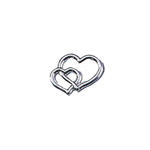SALE Doppelherzenstreu, 2 Stk, 18mm silber