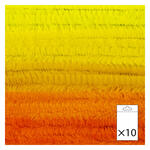Chenilledraht / Pfeifenputzer / Biegepl�sch, 8mm x 50cm, 10 Stk., Mix Gelbt�ne