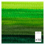 Chenilledraht / Pfeifenputzer / Biegepl�sch, 8mm x 50cm, 10 Stk., Mix Gr�nt�ne