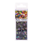 Rayher Pailletten gew�lbt, waschbar, 6mm �, 4000 St�ck, irisierend schwarz