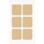 NEU Kraftpapier Sticker Etiketten, eckig, 4 Blatt