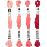 Sticktwist, 8 Meter, Farbe: Lachsrot - Verschiedene Farbschattierungen