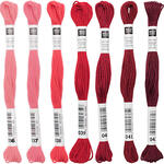 Sticktwist, 8 Meter, Farbe: Rot - Verschiedene Farbschattierungen
