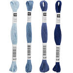Sticktwist, 8 Meter, Farbe: Hellblau - Verschiedene Farbschattierungen