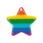 Kunststoff-Anh�nger, Itoshii, Stern, gestreift, 26 x 25 x 3 mm, 1 Stk, Regenbogen