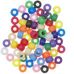 Kunststoff Gro�loch-Perlen, Itoshii Ponii, rund, 9 x 6 mm, 400 Stk - Verschiedene Sortierungen