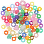 Kunststoff Gro�loch-Perlen, Itoshii Ponii, rund, 9 x 6 mm, 80 Stk - Verschiedene Sortierungen
