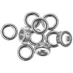 Metall Gro�loch-Perlen, Itoshii Ponii, Ring, 9 x 3,5 mm, 10 Stk, Silber