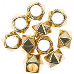 Metall Gro�loch-Perlen, Itoshii Ponii, Polygon, 11 x 7 mm, 10 Stk, Gold