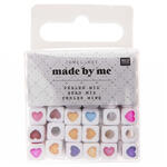 Kunststoff-Perlen, W�rfel Mix Herz, 7 x 7 x 7 mm, 72 Stk, Multicolor