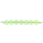 Kunststoff-Perlen Itoshii, Buchstaben, rund, transparent, 7 x 4 mm, 165 Stk, Hellgr�n