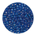 Rocailles-Perlen, 4 mm, 14 g, T�rkis mit Silbereinzug