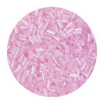 Rocailles-Perlen St�bchen, 6,75 mm, 14 g, Rosa Transparent