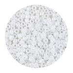 Rocailles-Perlen, 2 mm, 14 g, Wei� Irisierend