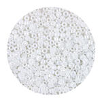 Rocailles-Perlen, 3,1 mm, 14 g, Wei� Irisierend