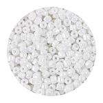 Rocailles-Perlen, 4 mm, 14 g, Wei� Irisierend