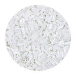 Rocailles-Perlen St�bchen, 6,75 mm, 14 g, Wei� Irisierend