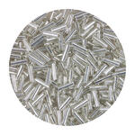 Rocailles-Perlen St�bchen, 6,75 mm, 14 g, Transparent mit Silbereinzug