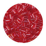 Rocailles-Perlen St�bchen, 6,75 mm, 14 g, Rot Gl�nzend
