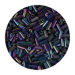 Rocailles-Perlen St�bchen, 6,75 mm, 14 g, Brombeer Regenbogen Matt