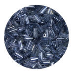 Rocailles-Perlen St�bchen, 6,75 mm, 14 g, Schwarz Transparent