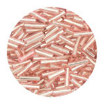 Rocailles-Perlen St�bchen, 6,75 mm, 14 g, Rosa Irisierend