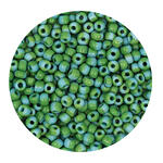 Rocailles-Perlen, 3,1 mm, 14 g, Gr�n-Blau
